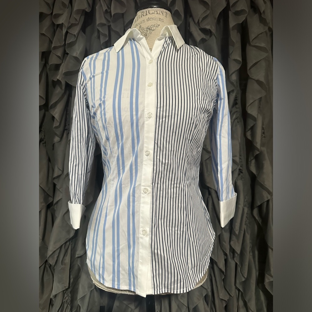 NYC Casual top, size XS, multi color blue